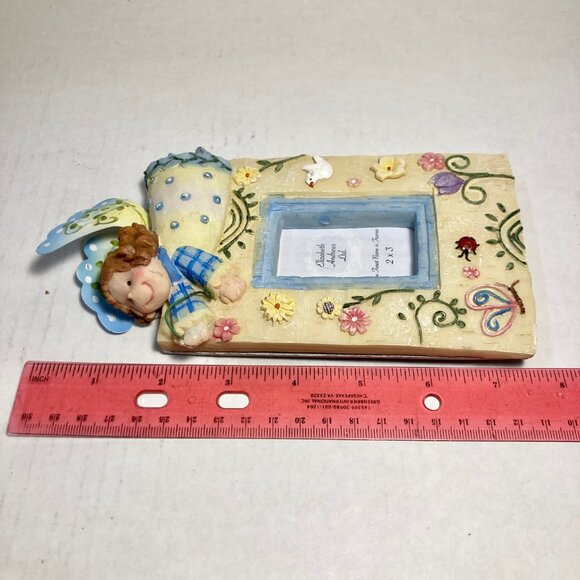 Vintage Elizabeth Andrews Angel Flower Resin Photo Picture Frame Ladybug Dove - Picture 9 of 10